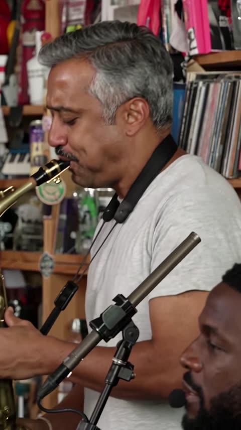 Tiny Desk Outstanding AI result: the sax close-up with a new face